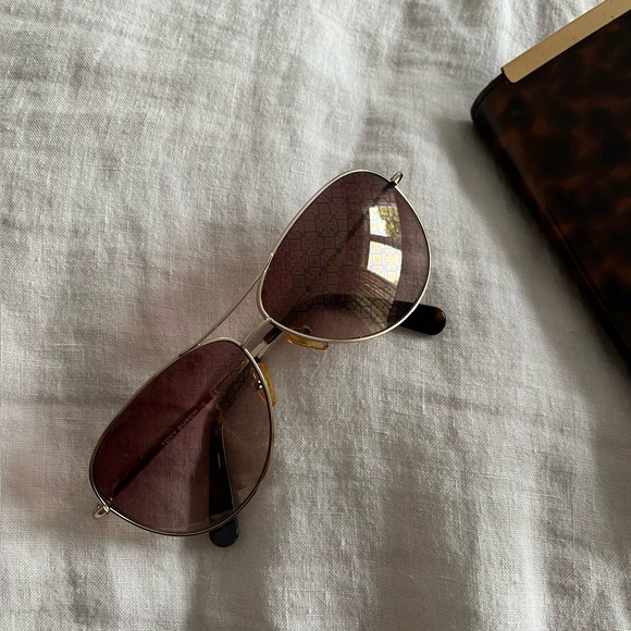 Tory Burch Aviators with Patterned Lenses - Picture 2 of 3
